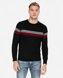 Image of sale on $41.94 Merino Wool Blend Thermal Regulating Stripe Crew Neck Sweater
