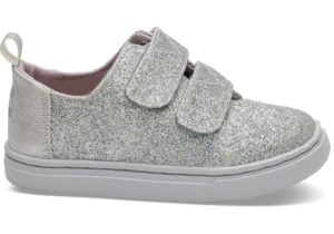 Image of sale on Silver Iridescent Glitter Tiny TOMS Lenny Sneakers