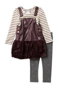 Image of sale on Nicole Miller Faux Leather Jumper & Leggings Set