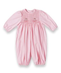 Image of sale on Pink Smocked Floral Playsuit – Infant