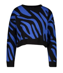 Image of sale on Zebra Print Cropped Sweater