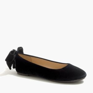 Image of sale on Girls’ velvet bow-back ballet flats