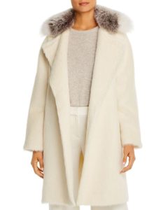 Image of sale on Maximilian Furs Fox Fur-Collar Alpaca-Blend Coat