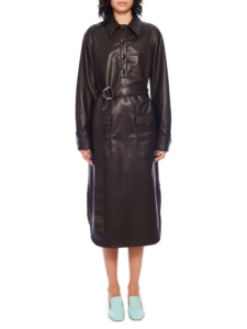 Image of sale on Tibi Faux-Leather Shirtdress