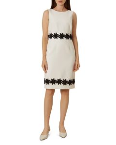 Image of sale on HOBBS LONDON Louise Crochet-Trim Sheath Dress