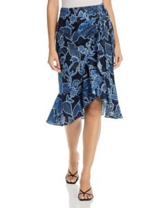 Image of sale on Parker Drew Cotton Faux-Wrap Midi Skirt