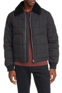 Image of sale on Helmut Lang Genuine Shearling Collar Quilted Bomber