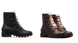 Image of sale on Sorel Phoenix Shearling & Leather Combat Boots