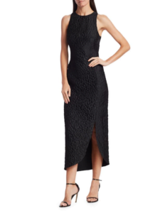Image of sale on Brandon Maxwell Sleeveless Jacquard Leopard-Print Cocktail Dress