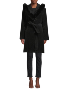 Image of sale on Sofia Cashmere Fox Fur Trim Coat (8,10)