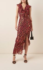 Image of sale on Saloni Ruffled Chiffon Midi Dress