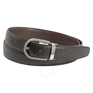 Image of sale on MONTBLANC Reversible Leather Belt Saffiano-printed Black/Brown, Cut-to-size
