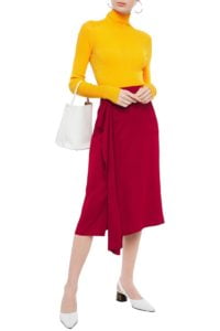 Image of sale on JOSEPH Renne draped cady midi skirt