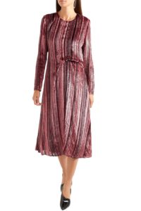Image of sale on SIES MARJAN Maude metallic devoré-velvet and chiffon midi dress