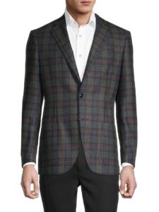 Image of sale on Standard-Fit Plaid Wool Jacket