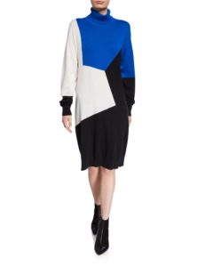 Image of sale on Colorblock Turtleneck Cotton Sweaterdress 37″L