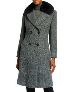 Image of sale on Sofia CashmereFox Fur-Lapel Princess Coat