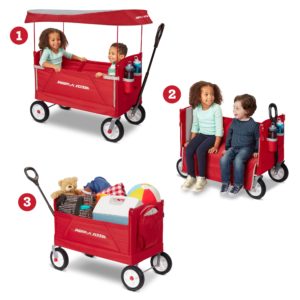 Image of sale on 3-in-1 All Terrain Off-Road EZ Folding Kids Wagon with Canopy