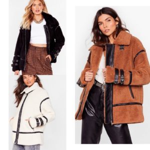 Image of sale on Faux Fur Aviator Jacket