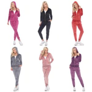 Image of sale on 2 Piece Velour Tracksuit Set
