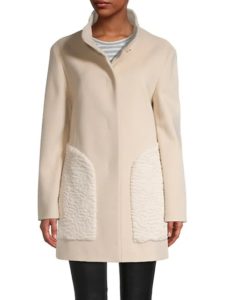 Image of sale on Faux Fur Wool-Blend Coat