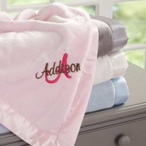 Image of sale on All About Me! Embroidered Baby Blanket For Girls