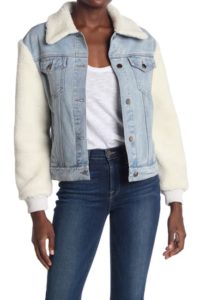 Image of sale on Bridget Faux Fur Trim Denim Jacket