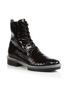 Image of sale on Robyn Croc-Embossed Leather Combat Boots