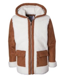 Image of sale on Toffee Suede & Shearling Hooded Jacket – Girls