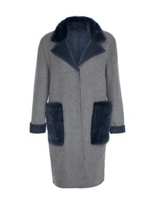 Image of sale on Cashmere-Blend & Mink Fur-Trim Coat (More Colors)