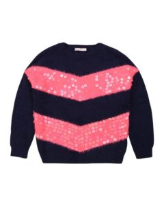 Image of sale on Girl’s Sequin Chevron-Front Sweater, Size 4-12