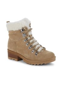 Image of sale on Shearling-Trim Suede Winter Boots