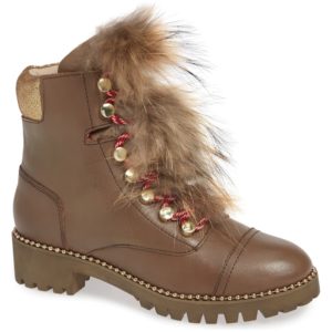 Image of sale on Multi Fur Lace Up Hiker Combat Booties