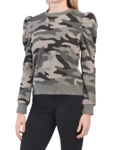 Image of sale on Puff Shoulder Camo Sweatshirt