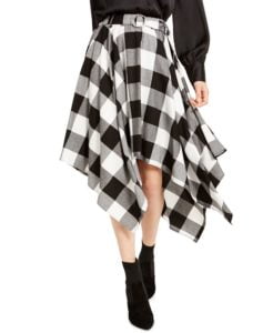 Image of sale on Check Handkerchief-Hem Skirt, (short length: 21″)