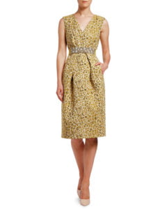 Image of sale on Animal Damask Jewel-Waist Dress