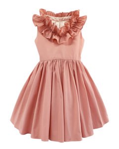 Image of sale on Girl’s Taffeta Ruffle Neck Dress,