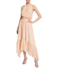 Image of sale on Kaia Metallic Sleeveless Smocked Dress