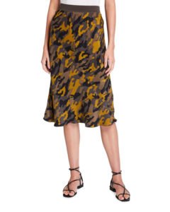 Image of sale on Silk Camo-Print Slip Skirt