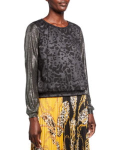 Image of sale on Printed Sparkle Long-Sleeve Sweater