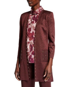 Image of sale on Tonal Textured Print Jacket with Stud Detail