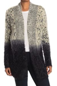 Image of sale on Ombre Print Fuzzy Knit Cardigan