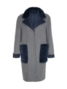 Image of sale on Cashmere-Blend & Mink Fur-Trim Coat