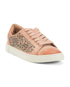 Image of sale on Studded Low Lace Leather Sneakers