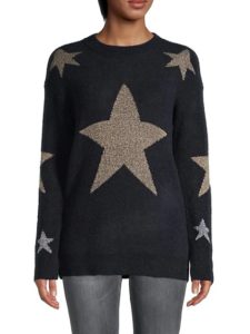 Image of sale on Ribbed Star-Print Sweater