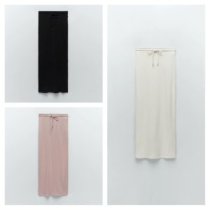 Image of sale on HIGH-WAISTED SKIRT WITH ADJUSTABLE DRAWSTRING