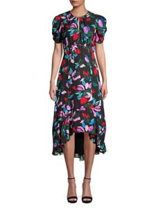 Image of sale on Hezzy Floral Puff-Sleeve Flare Dress