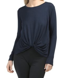 Image of sale on Made In Usa Twist Front Long Sleeve Top