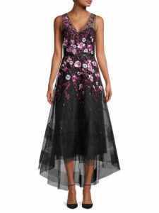 Image of sale on Floral-Embroidered Midi Dress