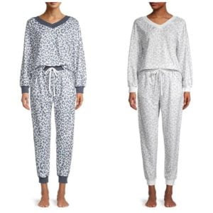 Image of sale on Leopard-Print 2-Piece Pajama Set